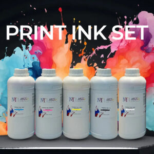 DTF Print INK Set - CMYK + W pre vysokokvalitnú potlač textílií