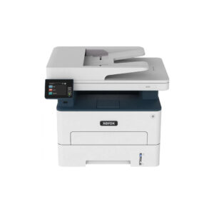 Hlavný pohľad na multifunkčnú čiernobielu A4 laserovú tlačiareň Xerox B235 DNI, ukazujúci jej kompaktný dizajn a robustné funkcie.