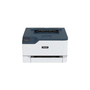Hlavný pohľad na farebnú A4 laserovú tlačiareň Xerox C230 DNI, zobrazujúci jej kompaktný dizajn a elegantné prevedenie.